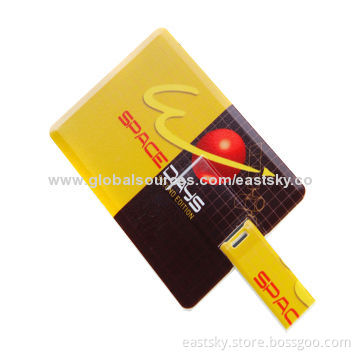 Promotional Name Card Style USB with 64MB to 32GB Flash Drive Capacities, OEM Orders are Welcome